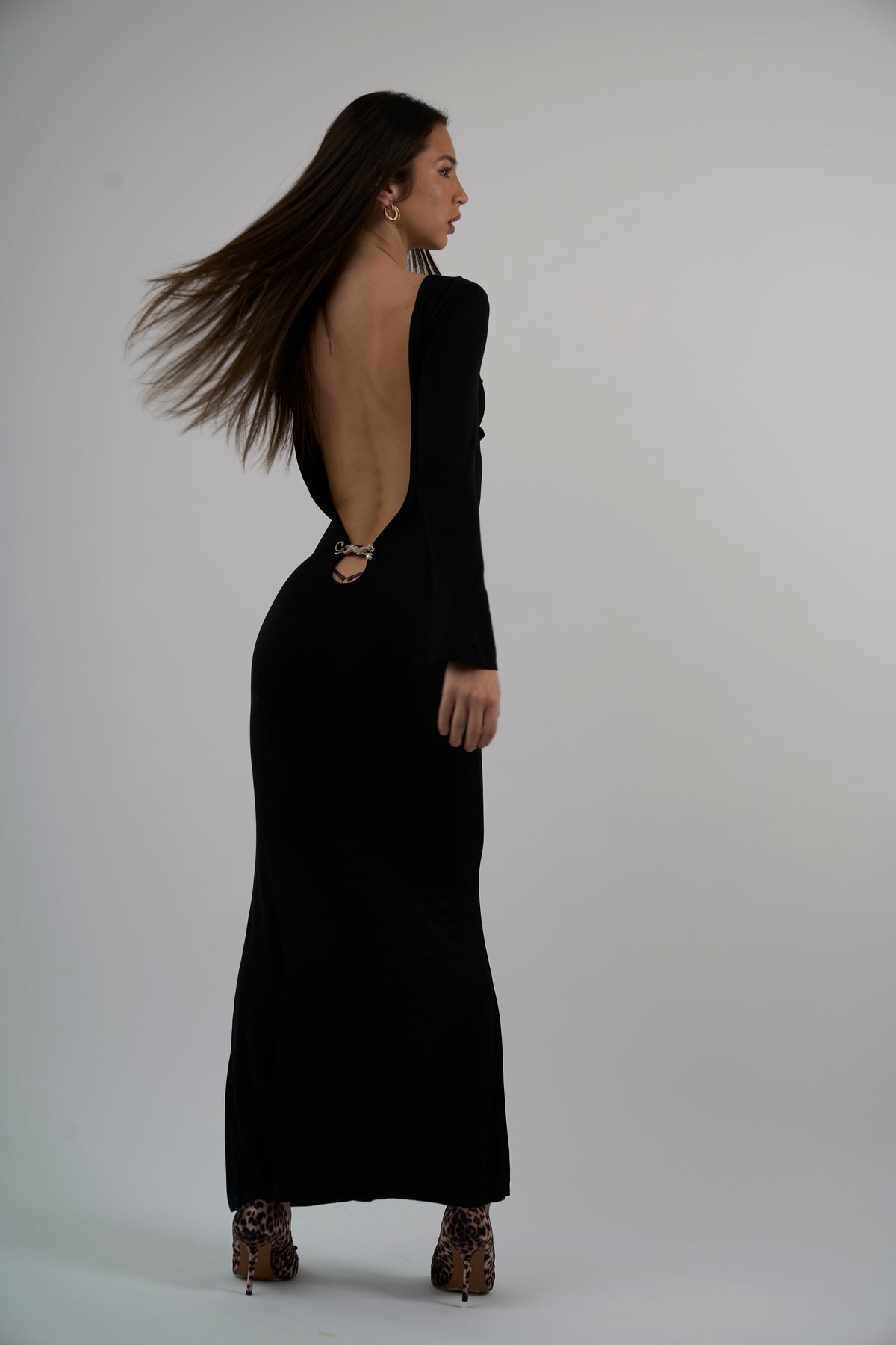 THE LEOPARD LOW BACK MAXI DRESS