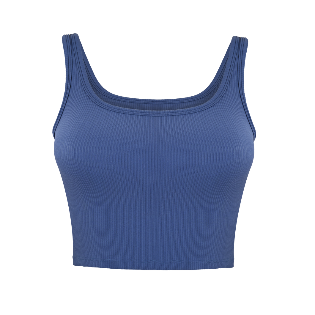 'On The Go' Box Cut Tank - BLUE