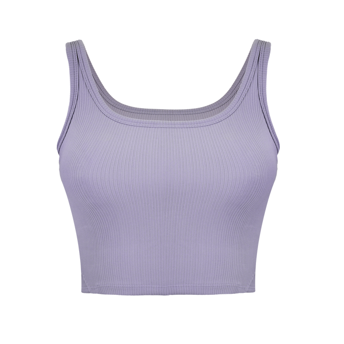 'On The Go' Box Cut Tank - LAVENDER GREY